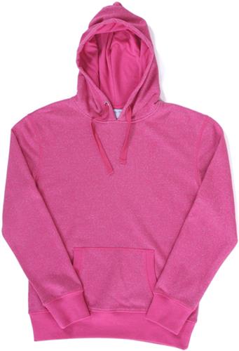 J America Ladies Glitter French Terry Hoodie. Decorated in seven days or less.