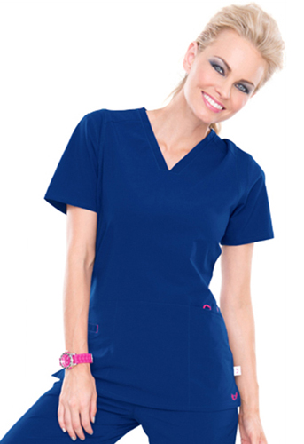 Smitten Women's Rock Goddess V-Neck Scrub Top. Embroidery is available on this item.