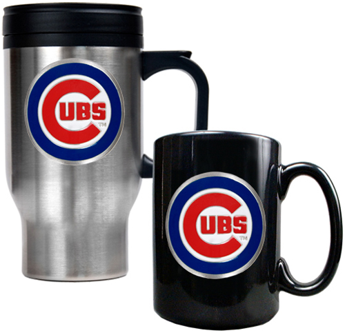 MLB Chicago Cubs Travel Mug & Coffee Mug Set