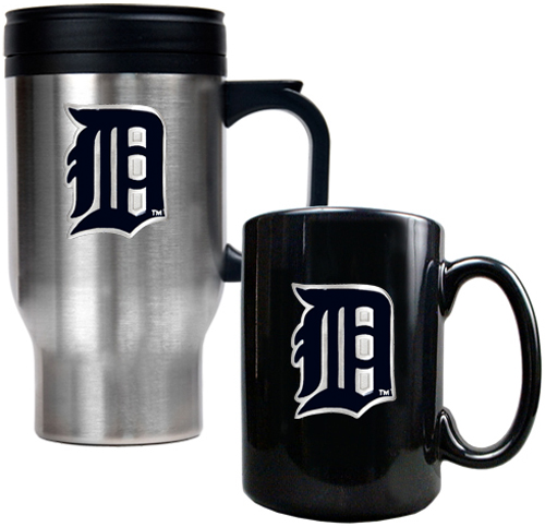 MLB Detroit Tigers Travel Mug & Coffee Mug Set