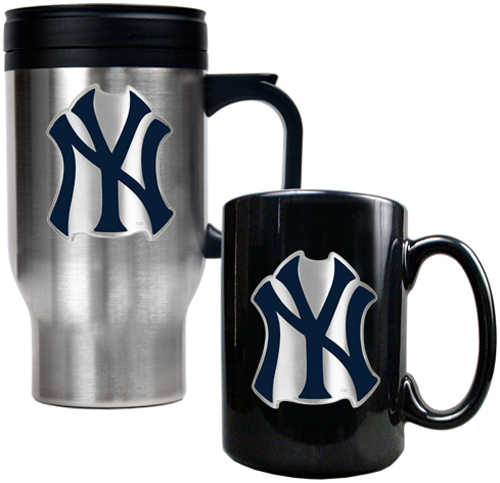 MLB New York Yankees Travel Mug & Coffee Mug Set