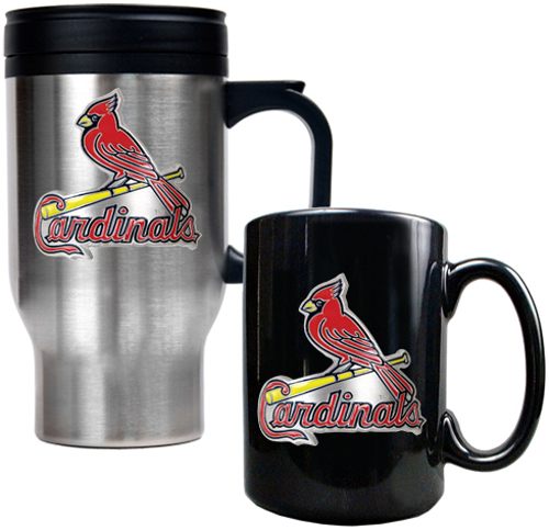 MLB St. Louis Cardinal Travel Mug & Coffee Mug Set