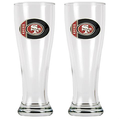 NFL San Francisco 49ers 2 Pc Classic Pilsner Glass