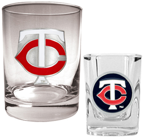 MLB Minnesota Twins Rocks Glass & Shot Glass Set