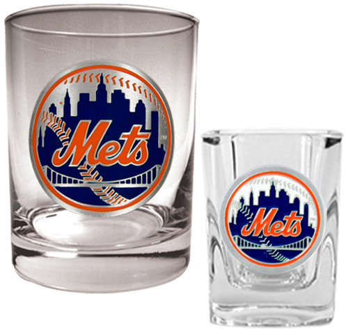 MLB New York Mets Rocks Glass & Shot Glass Set