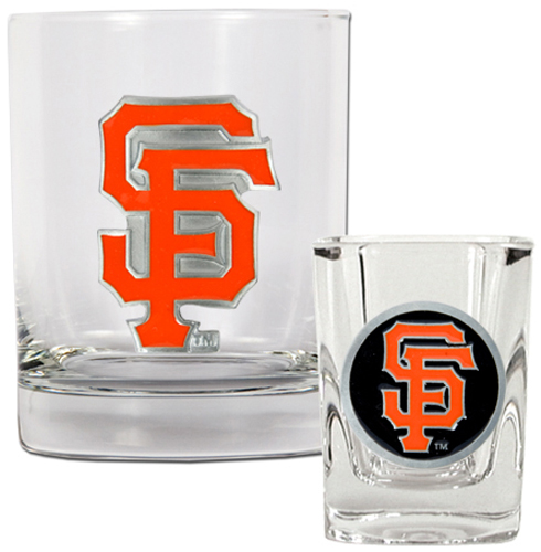MLB SF Giants Rocks Glass & Shot Glass Set