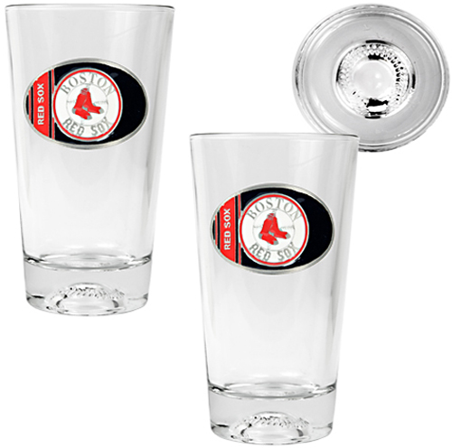 MLB Boston Red Sox 2pc Baseball Pint Glass Set