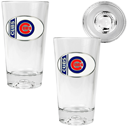 MLB Chicago Cubs 2pc Baseball Pint Glass Set