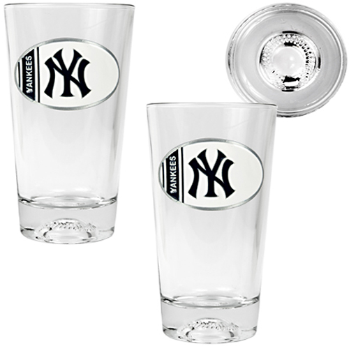 MLB New York Yankees 2pc Baseball Pint Glass Set