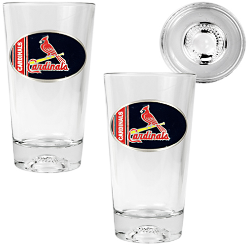 MLB St. Louis Cardinal 2pc Baseball Pint Glass Set