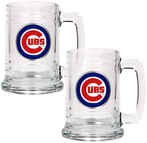 MLB Chicago Cubs 2pc Glass Tankard Set