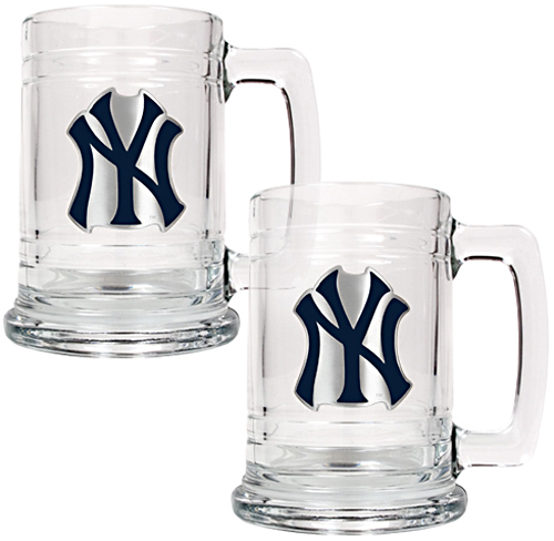 MLB New York Yankees 2pc Glass Tankard Set
