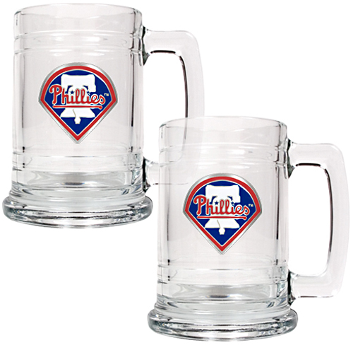 MLB Philadelphia Phillies 2pc Glass Tankard Set
