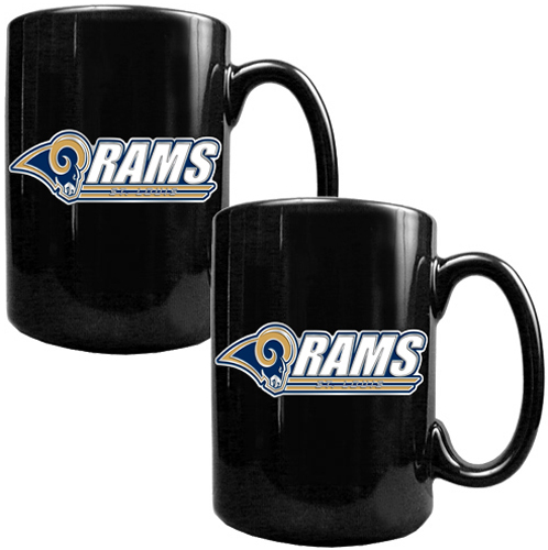 NFL St. Louis Rams Black Ceramic Mug (Set of 2)
