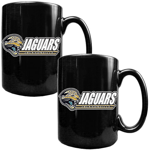 NFL Jacksonville Jaguars Black Ceramic Mug Set