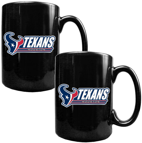 NFL Houston Texans Black Ceramic Mug (Set of 2)