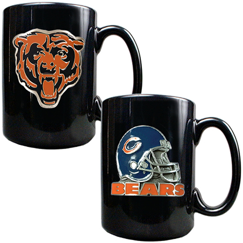 NFL Chicago Bears Black Ceramic Mug (Set of 2)