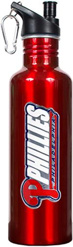 MLB Phillies Red Stainless Steel Water Bottle