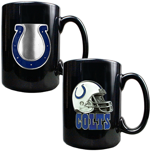 NFL Indianapolis Colts Black Ceramic Mug-Set of 2