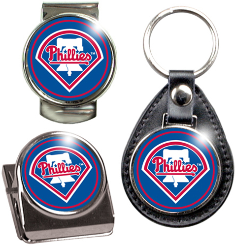 MLB Phillies Key Chain Money Clip Magnet Clip Set