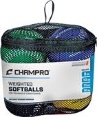Weighted Training Softball Set - Includes 9oz. 10oz. 11oz. 12oz.