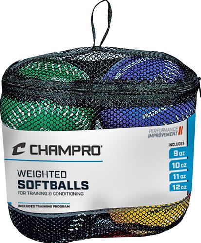 Champro 12" Weighted Training Softballs (Set of 4)
