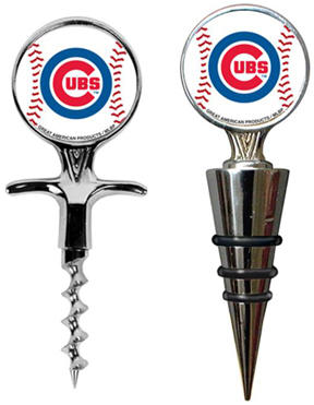MLB Chicago Cubs Cork Screw & Bottle Topper Set