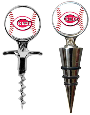 MLB Cincinnati Reds Cork Screw & Bottle Topper Set