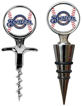MLB Brewers Cork Screw & Bottle Topper Set