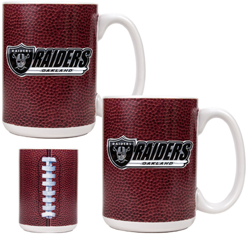 NFL Oakland Raiders 2pc Gameball Coffee Mug Set