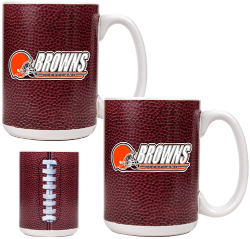 NFL Cleveland Browns 2pc Gameball Coffee Mug Set