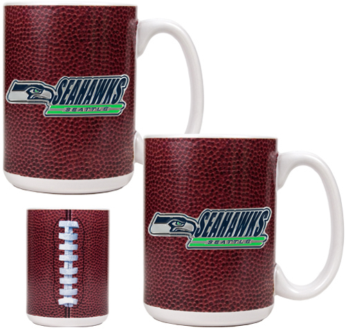 NFL Seattle Seahawks 2pc Gameball Coffee Mug Set