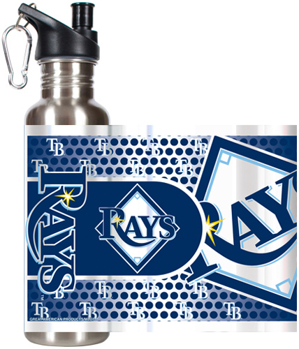 MLB Rays Stainless Steel Water Bottle 360 Wrap