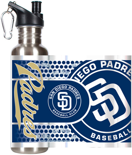MLB Padres Stainless Steel Water Bottle 360 Wrap