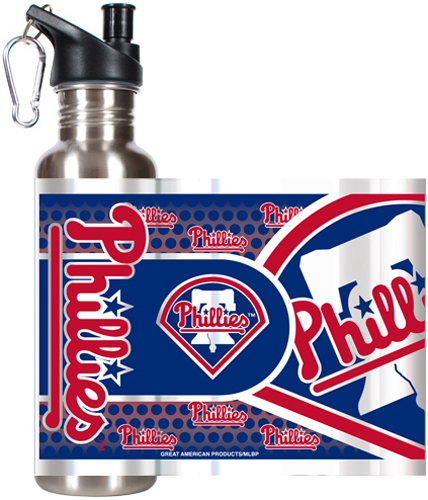 MLB Phillies Stainless Steel Water Bottle 360 Wrap