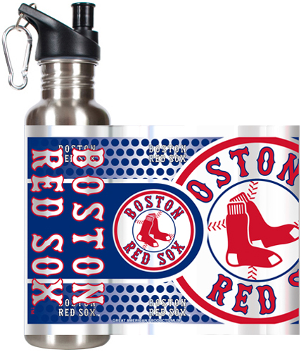 MLB Red Sox Stainless Steel Water Bottle 360 Wrap