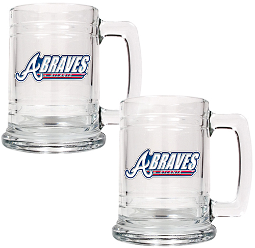MLB Atlanta Braves 2pc Glass Tankard Set