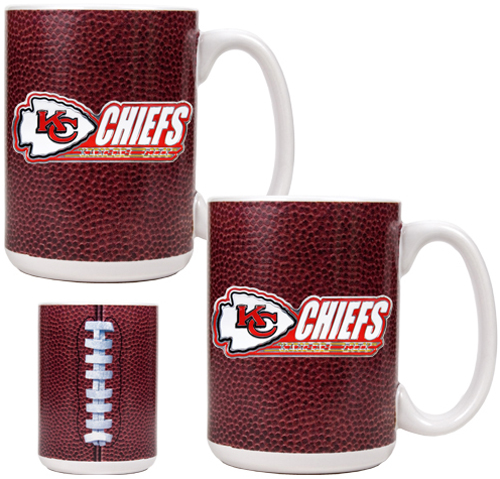 NFL Kansas City Chiefs 2pc Gameball Coffee Mug Set