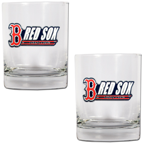 MLB Boston Red Sox 14 oz. 2pc Rocks Glass Set