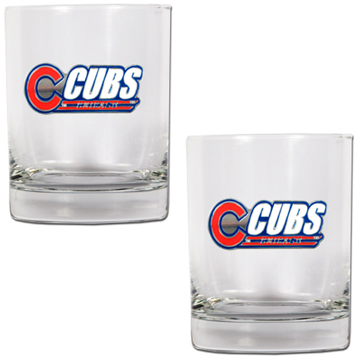MLB Chicago Cubs 14 oz. 2pc Rocks Glass Set