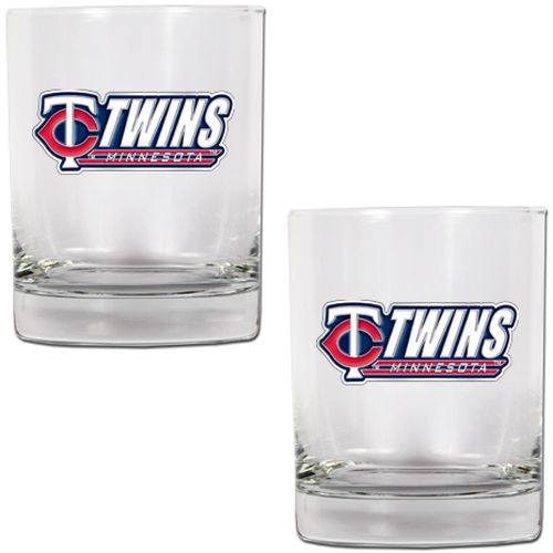 MLB Minnesota Twins 14 oz. 2pc Rocks Glass Set