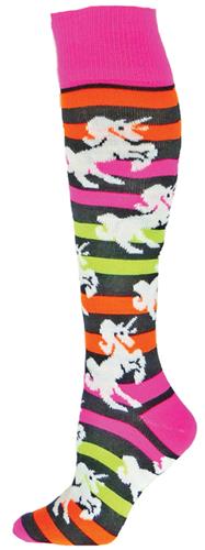 Adult Small (6-8.5) Multi-Colored Unicorn Socks