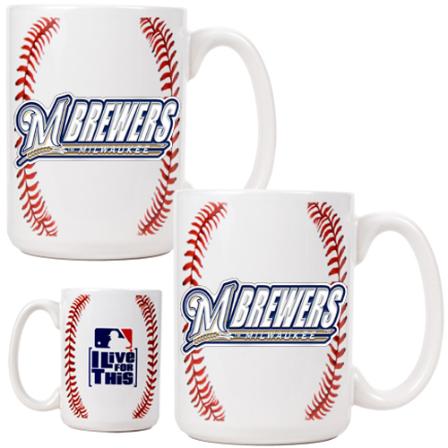 MLB Milwaukee Brewers 2pc Gameball Coffee Mug Set
