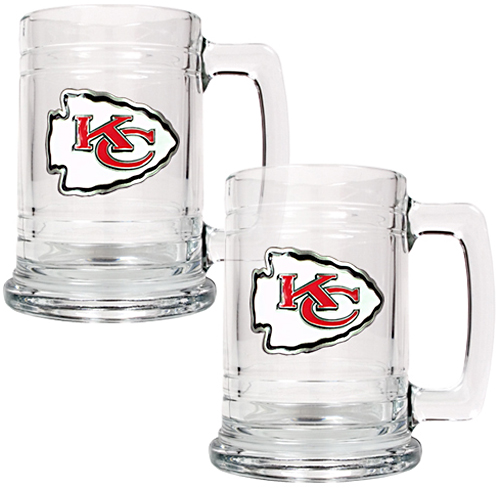 NFL Kansas City Chiefs 2pc Glass Tankard Set