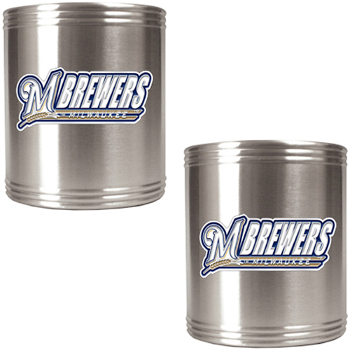 MLB Brewers 2pc Stainless Steel Can Holder Set