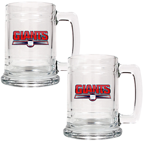 NFL New York Giants 2pc Glass Tankard Set