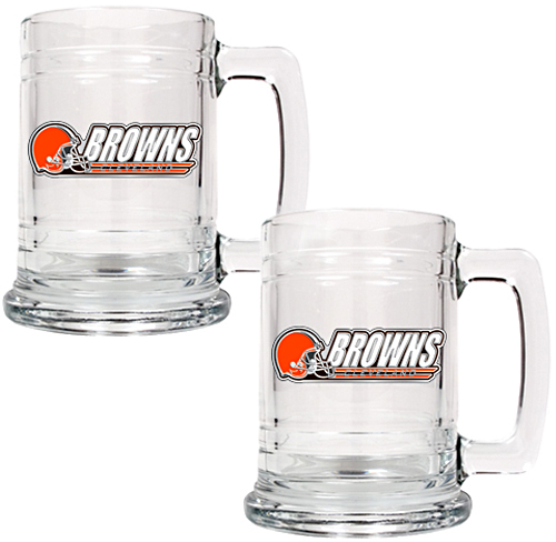 NFL Cleveland Browns 2pc Glass Tankard Set