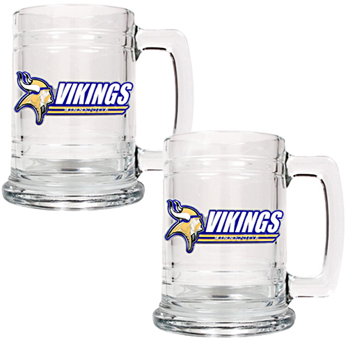 NFL Minnesota Vikings 2pc Glass Tankard Set