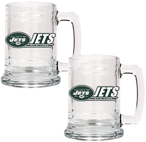 NFL New York Jets 2pc Glass Tankard Set