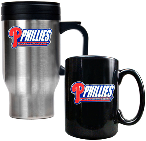 MLB Phillies Travel Mug & Coffee Mug Set